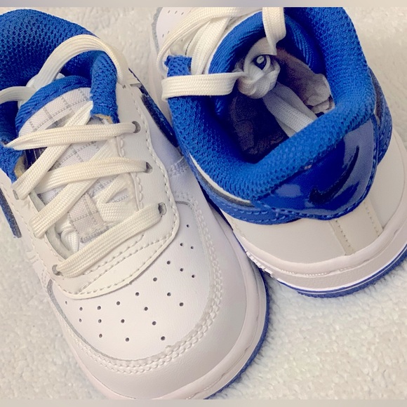 Toddler's Nike Force 1 LV8 White/White-Black-Game Royal (DO3808 100) 4c - Picture 4 of 4